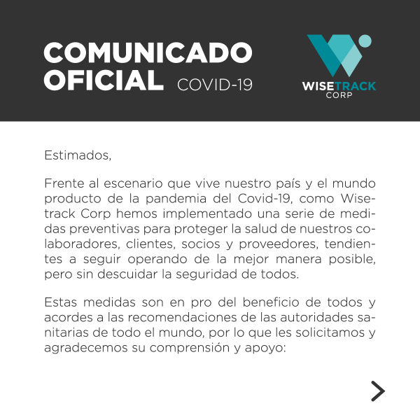Comunicado Wisetrack Corona Virus